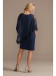 Chiffon Lace-Trimmed Scoopneck Capelet Dress  WBM2432