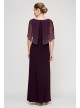 Chiffon Long Dress with Embellished Sheer Popover Alex Evenings 81351534