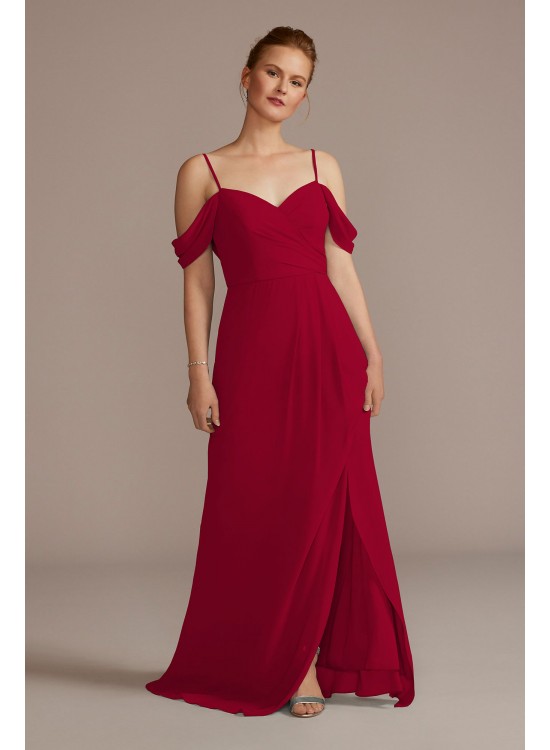 Chiffon Off-the-Shoulder Bridesmaid Dress David&#039;s Bridal F20509