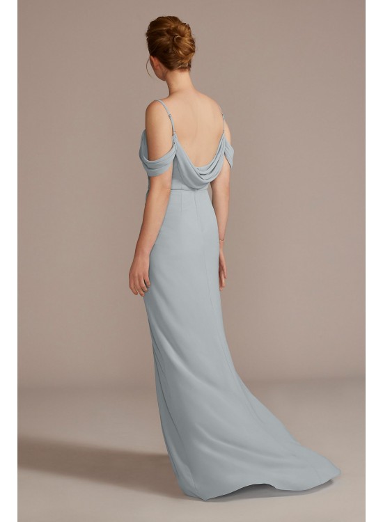 Chiffon Off-the-Shoulder Bridesmaid Dress David&#039;s Bridal F20509