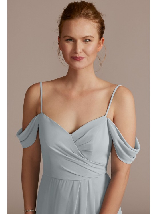 Chiffon Off-the-Shoulder Bridesmaid Dress David&#039;s Bridal F20509