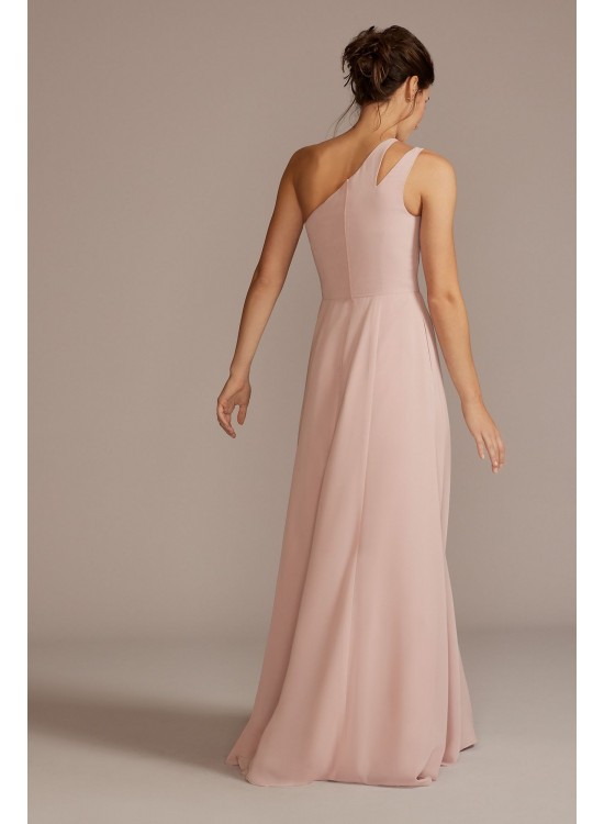 Chiffon One-Shoulder Cutout Bridesmaid Dress David&#039;s Bridal F20458