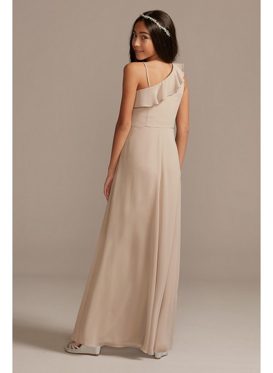 Chiffon One Shoulder Junior Bridesmaid Dress  JB9897