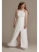 Chiffon Plus A-Line Wedding Dress with Tie Back DB Studio 9SDWG0989