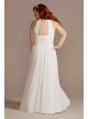 Chiffon Plus A-Line Wedding Dress with Tie Back DB Studio 9SDWG0989