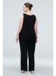 Chiffon Plus Size Pantsuit with High-Low Jacket Le Bos 25799