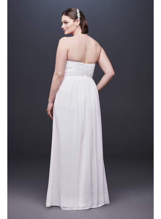 Chiffon Plus Size Wedding Dress with Ruched Bodice DB Studio INT15555W