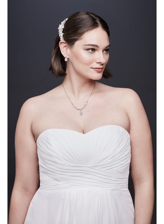 Chiffon Plus Size Wedding Dress with Ruched Bodice DB Studio INT15555W