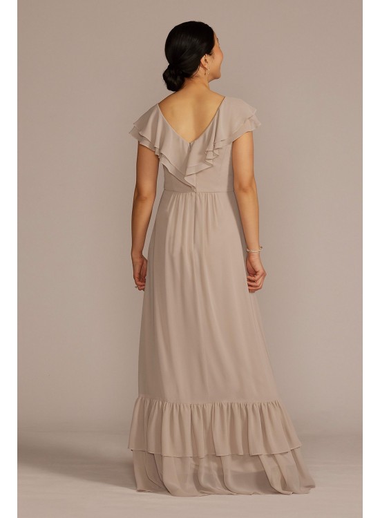 Chiffon Ruffle Boho Bridesmaid Dress David&#039;s Bridal F20586