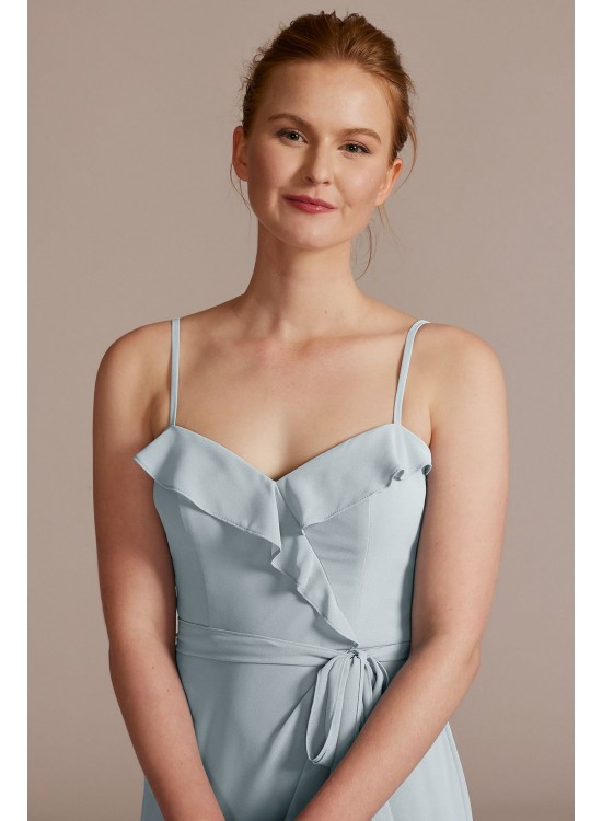 Chiffon Ruffle High-Low Bridesmaid Dress David&#039;s Bridal F20510