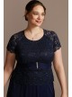 Chiffon Short-Sleeve Lace Plus Size Dress Onyx 850223