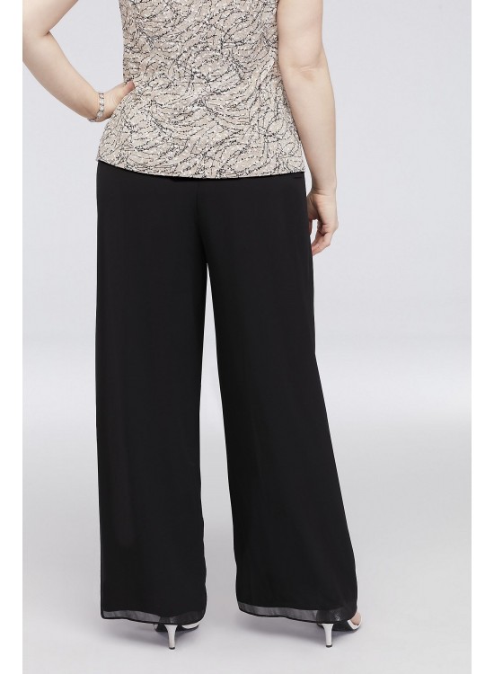 Chiffon Straight-Leg Plus Size Pants Alex Evenings 46025