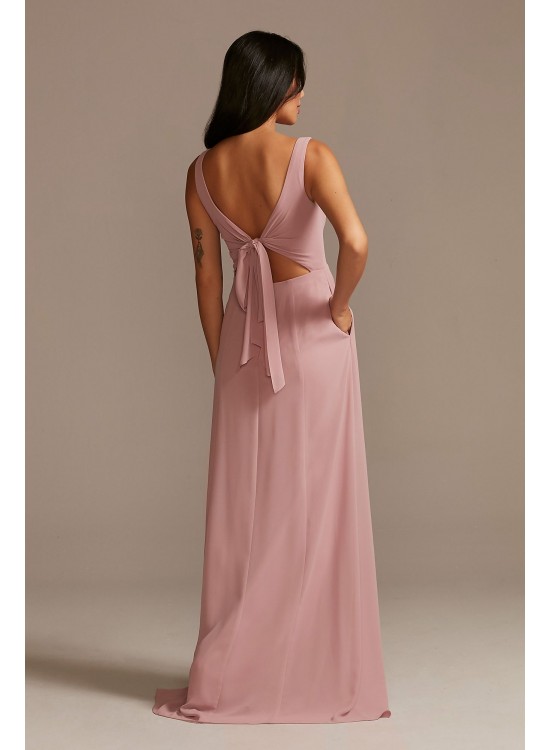 Chiffon Tank Scoop Neck Bridesmaid Dress David&#039;s Bridal F20535