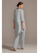 Chiffon Three-Piece Pantsuit with High-Low Jacket Le Bos 24799