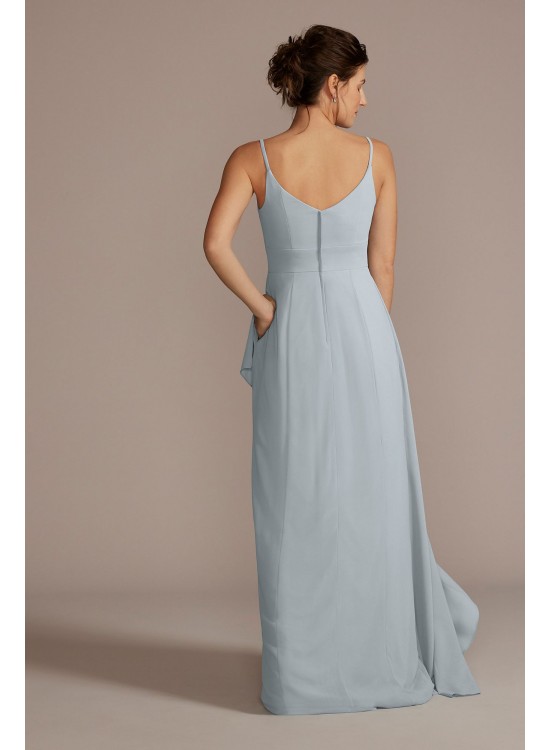 Chiffon V-Neck Cascade Skirt Bridesmaid Dress David&#039;s Bridal F20540