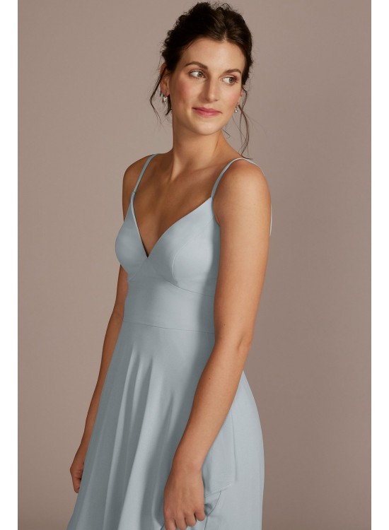 Chiffon V-Neck Cascade Skirt Bridesmaid Dress David&#039;s Bridal F20540