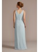 Chiffon V-Neck Tank Bridesmaid Dress with Cascade David&#039;s Bridal F20539