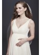 Chiffon V-Neck Tea-Length Maternity Wedding Dress  Collection 4XLWG3922