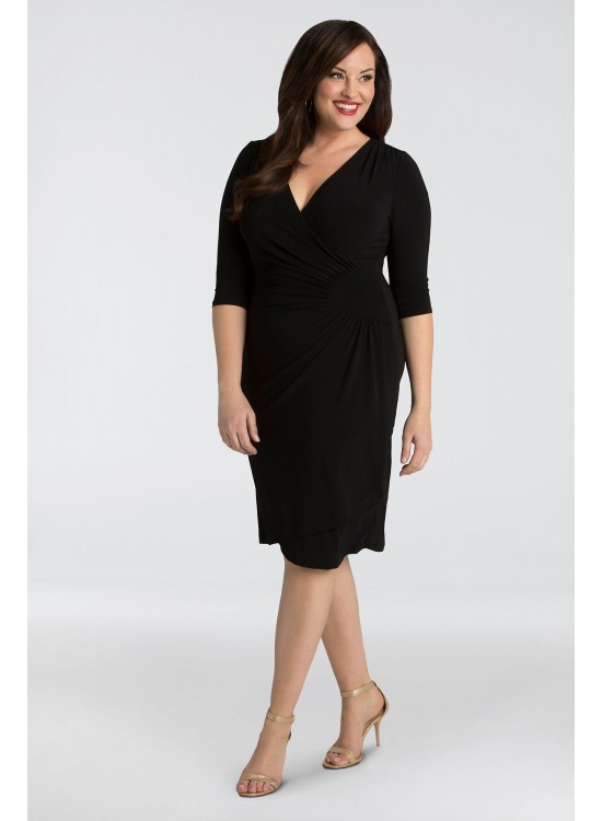 Ciara Jersey Plus Size Faux Wrap Dress Kiyonna 13122201