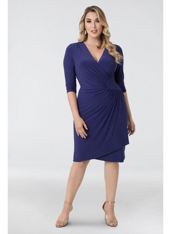 Ciara Plus Size Faux Wrap Jersey Dress Kiyonna 13122211