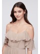 Cold-Shoulder Crinkle Chiffon Bridesmaid Dress  F19508