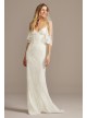 Cold Shoulder Wedding Dress with Ruffled Sleeves Galina WG3954