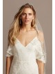 Cold Shoulder Wedding Dress with Ruffled Sleeves Galina WG3954