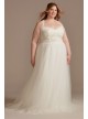 Convertible Straps Draped Plus Size Wedding Dress Melissa Sweet 8LSMS251246