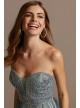 Corded Lace Embellished Plunge Bodice Tulle Gown Blondie Nites 2122BN