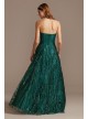 Corset Bodice Strapless Gown with Glitter Overlay Blondie Nites 2294BN