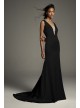 Crepe-Back Satin Gown with Encrusted Bandeau  VW351465