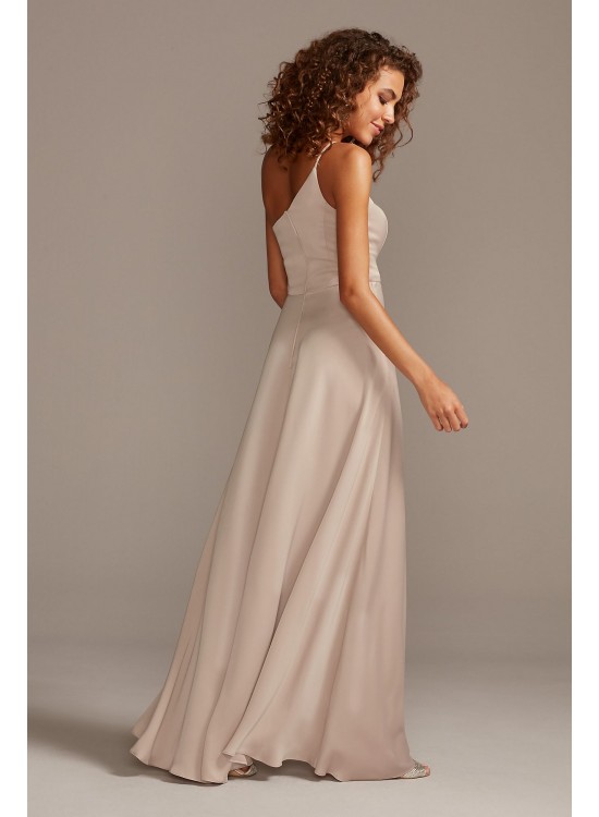 Crepe-Back Satin One-Shoulder Bridesmaid Dress  F20099