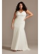 Crepe Back Satin Spaghetti Strap Plus Size Dress Bridal 9WG4044