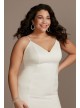 Crepe Back Satin Spaghetti Strap Plus Size Dress Bridal 9WG4044