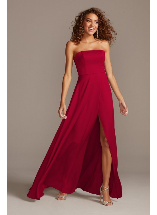 Crepe-Back Satin Strapless Bridesmaid Dress  F20097