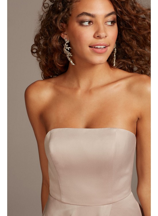 Crepe-Back Satin Strapless Bridesmaid Dress  F20097