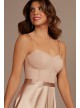 Crepe Corset Bridesmaid Dress with Charmeuse Skirt  GS290039