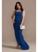 Crepe Floor Length Sheath Party Dress with Ruching DB Studio WBM2516