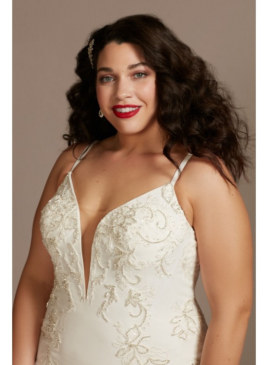 Crepe Mermaid Trumpet Plus Size Wedding Dress  9SWG866