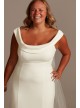 Crepe Off-the-Shoulder Plus Size Mermaid Dress  9WG4013