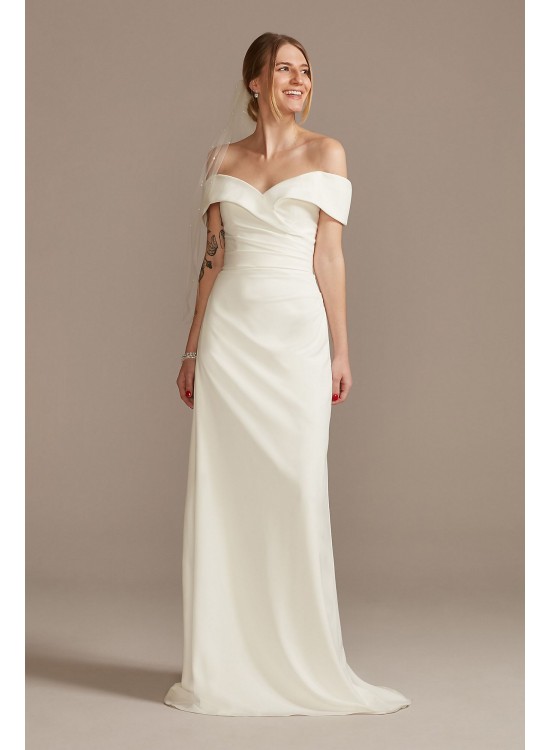 Crepe Off-the-Shoulder Sheath Wedding Dress DB Studio WG4033