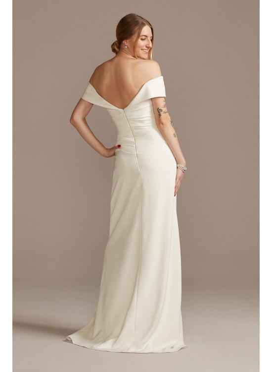 Crepe Off-the-Shoulder Sheath Wedding Dress DB Studio WG4033