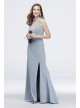 Crepe Plunging V-Neck Tank Sheath Dress with Slit Jump 11032