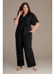 Crepe Plus Jumpsuit with Flutter Sleeve Kiyonna 37191301