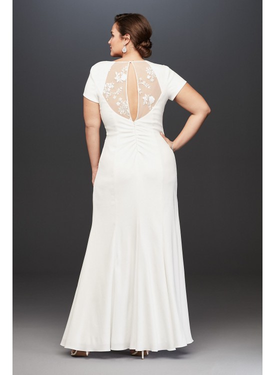 Crepe Sheath Plus Size Gown with Embroidered Slit DB Studio 9DS870092