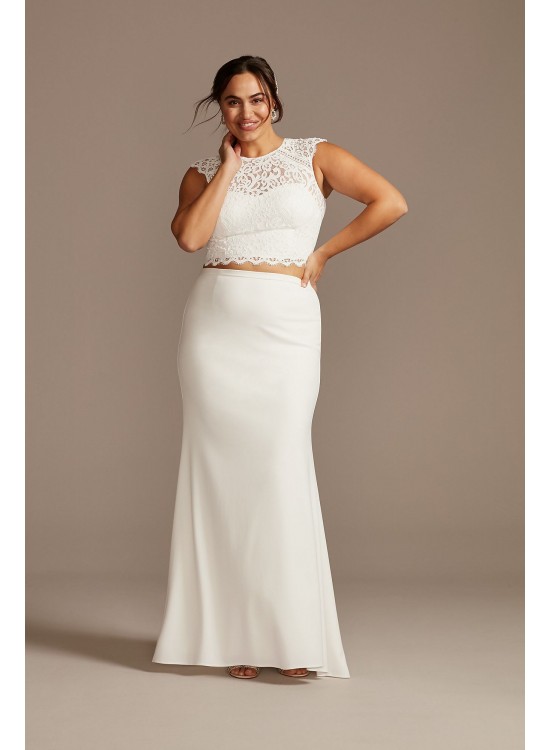 Crepe Sweep Train Plus Size Wedding Separate Skirt DB Studio 9DS150829