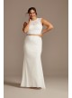 Crepe Sweep Train Plus Size Wedding Separate Skirt DB Studio 9DS150829