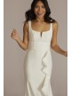 Crepe Tank Sheath Wedding Dress with Ruffle Skirt DB Studio SDWG1052