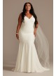 Crepe V-Neck Mermaid Plus Size Wedding Dress DB Studio 9WG4023