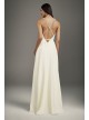 Crepe Wrap Gown with Jeweled Crisscross Low Back  VW351495